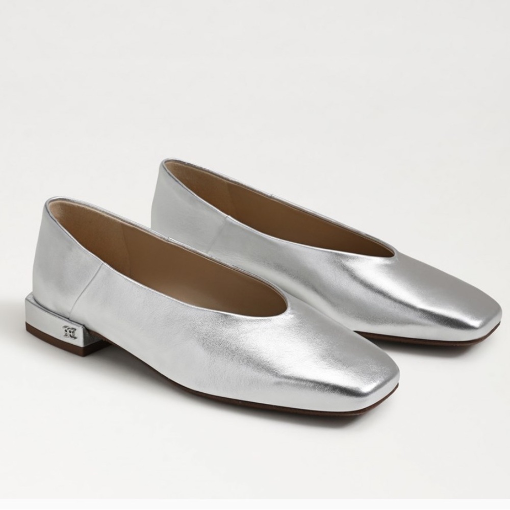 Sam Edelman Silver Metallic Leather Flats